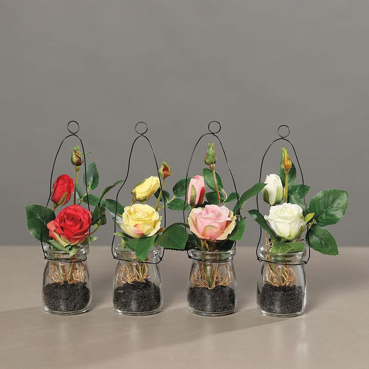 Künstliche Rosen im Hängeglas von SBS günstig bestellen